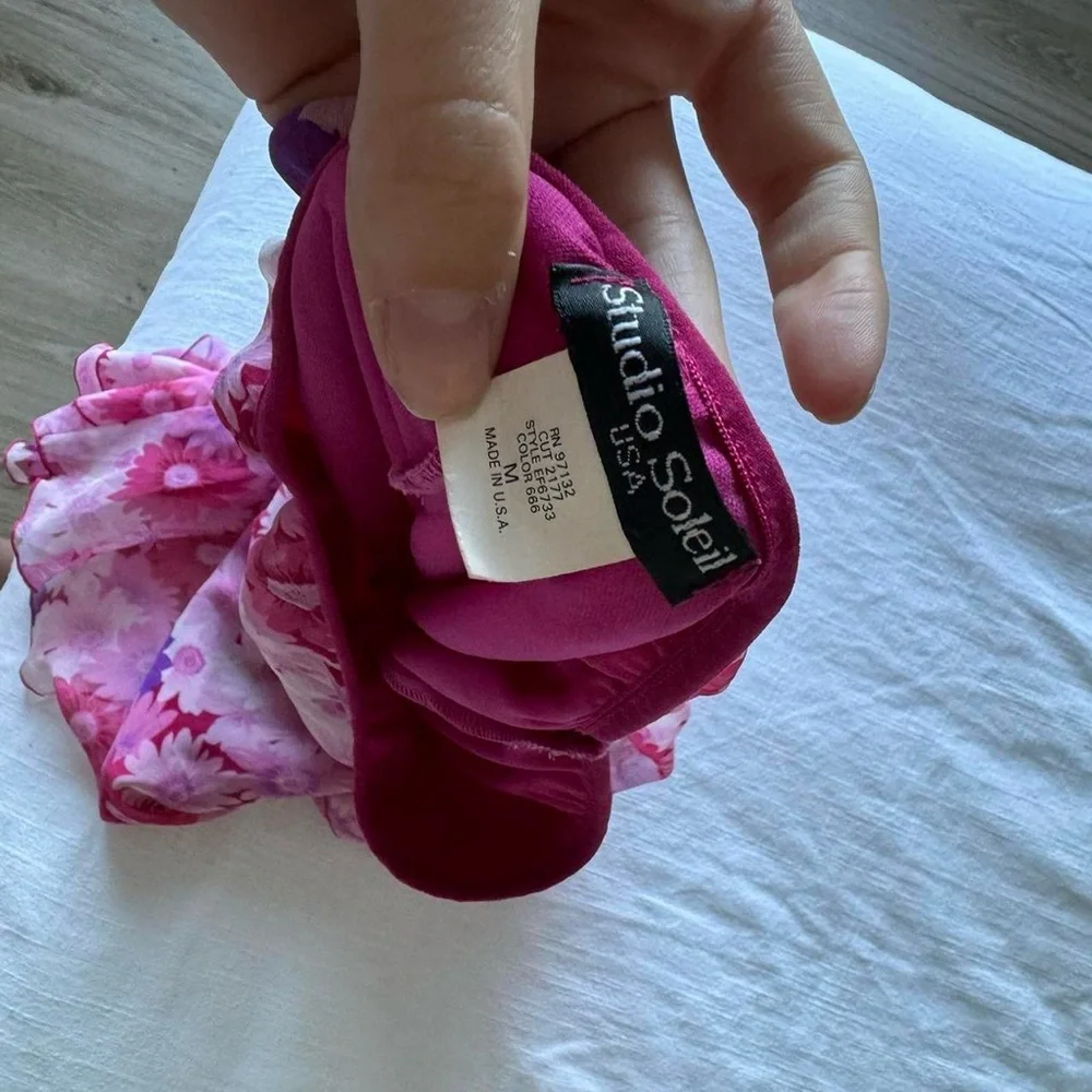 Vintage midi pink floral skirt - Picture 8 of 8